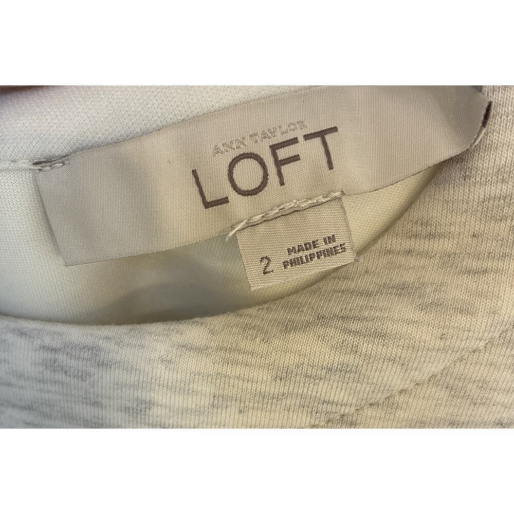 LOFT Heather Grey Sleeveless Fit & Flare Flounce Hem Mini Dress - Size 2 - Picture 3 of 5